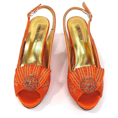 Italian Shoes And Bag Sets For Evening Party With Stones Italian Satin cloth  Rhinestone bow Handbags Match Bags