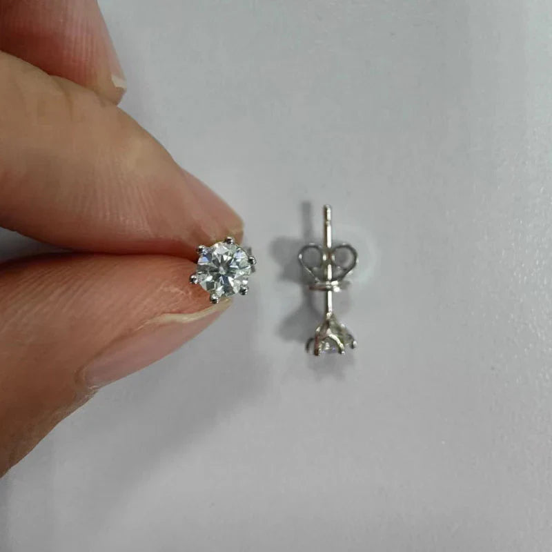 White Gold Plated 2ct Moissanite Studs Earrings for Women Wedding Sparkling 100% S925 Sterling Silver Luxury Jewelry GRA