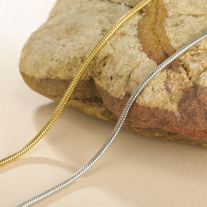 Round Snake Chain Necklace for Women Men Stainless Steel Link Chain 0.9mm 1.2mm 2mm Chains Choker Fashion Jewelry Gifts