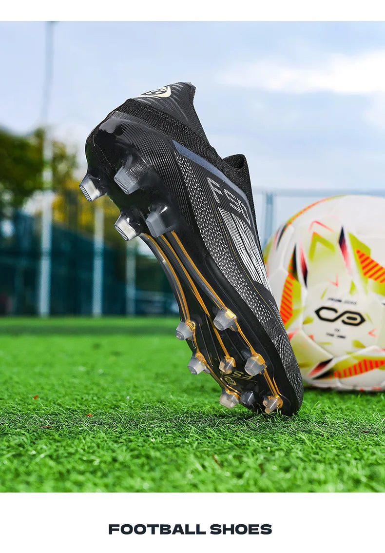 New Men Football Boots Training Soccer Shoes Match Adult Cleats Outdoor Sport Boys Breathable Non Slip Long Spikes Comfortable