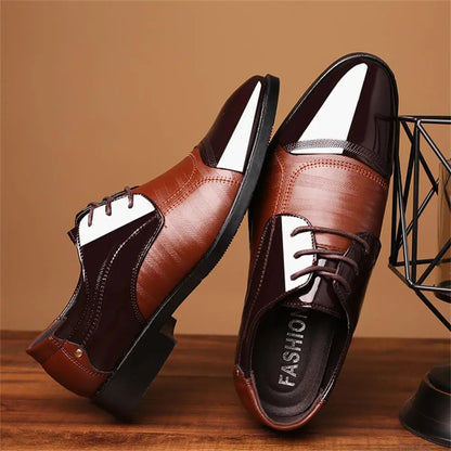 Men's Dress Shoes Formal Suit Tuxedo Lace-Up Oxford Shoe For Business Breathable Casual Shoe For Men