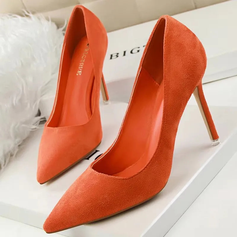 Shoes 2026 New Women Pumps Suede High Heels Shoes Fashion Office Shoes Stiletto Party Shoes Female Comfort Women Heels