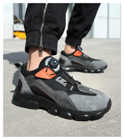Rotary Buckle New Work Sneakers Lightweight Protective Shoes Safety Industrial Puncture-Proof Anti-smash Men Steel Toe Shoes