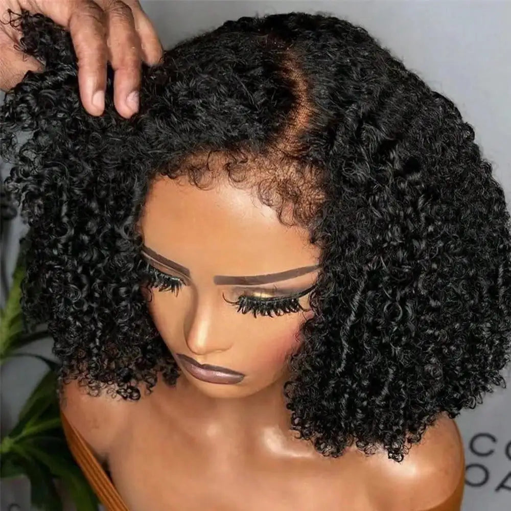 Curly 13x4 HD Swiss Lace Frontal Human Hair Wig Pre Plucked with Natural Full Edges and Baby Hair for Women