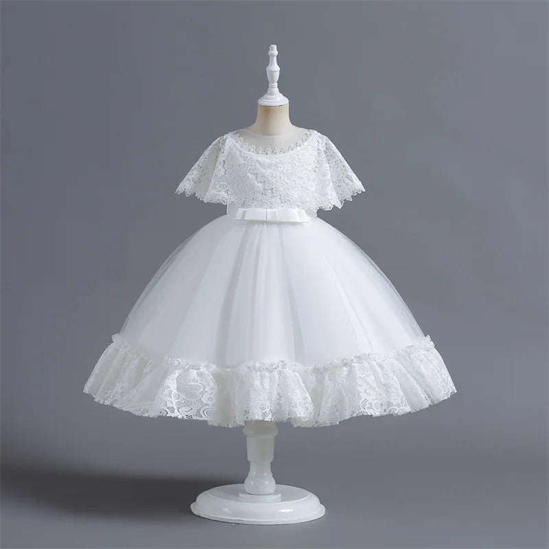 Vestido de Festa Infantil Rosa, Modelo Princesa com Saia Rodada em Tule, para Meninas de 3 a 12 Anos – Ideal para Aniversário, Natal e Cerimônias.