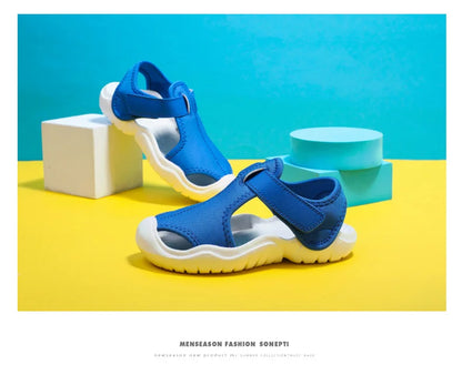 Kids Closed-Toe Sport Sandals Breathable Water Shoes Luxury Non-Slip Summer Beach Shoes Sandals for Toddler Boys Girls