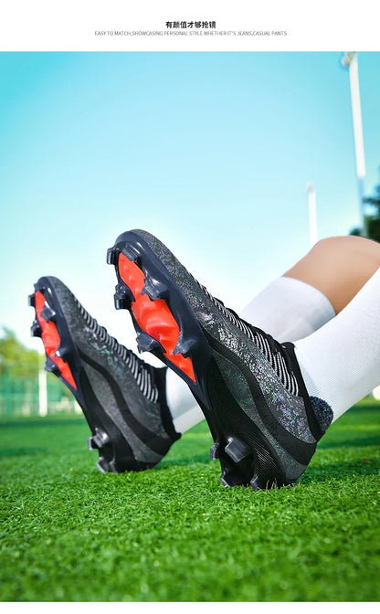 T31 High Quality Mens Soccer Shoes Training Non-Slip Turf Soccer Cleats TF/FG Football Sneakers Chuteira Campo