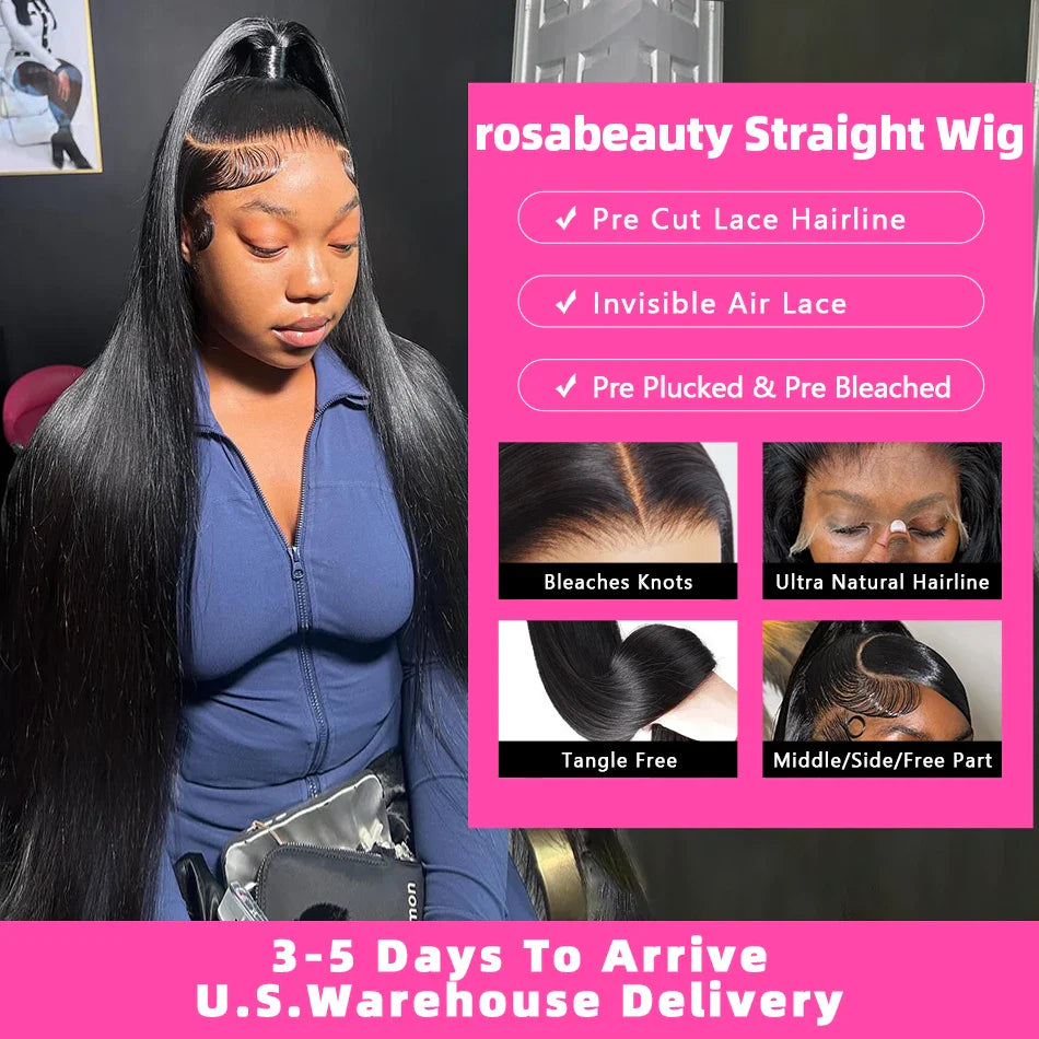 30 40 Inch Straight Human Hair Wigs HD Lace Wig 13x6 Human Hair Bone Straight Lace Frontal Human Hair Wigs For Women