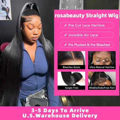 30 40 Inch Straight Human Hair Wigs HD Lace Wig 13x6 Human Hair Bone Straight Lace Frontal Human Hair Wigs For Women