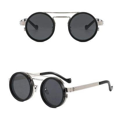 Metal Round Punk ND9-level Adjustable Dimming Sunglasses Women Polarized UV400 Fashion Men Outdoor Sun Glasses