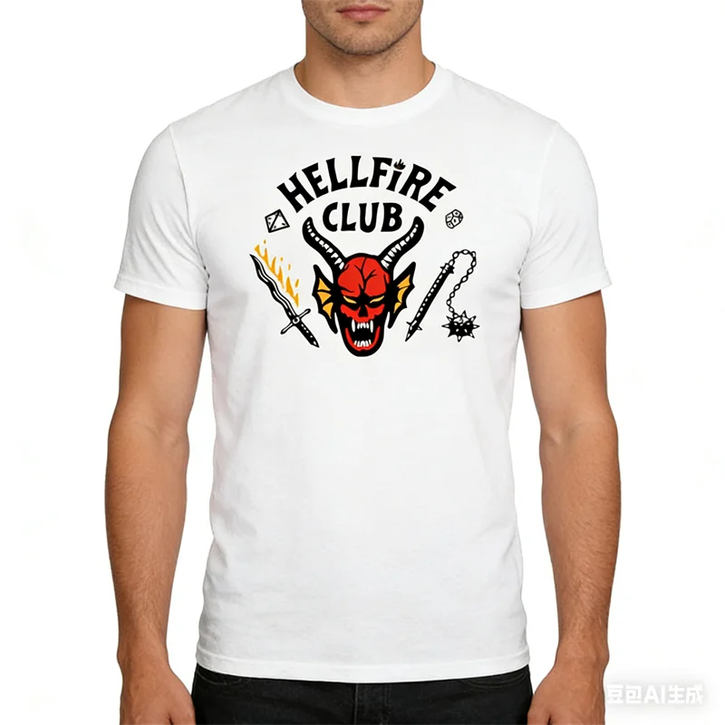 Hot Selling Fashion New Men's T-shirt 3D Wild Devil Style Printed Short Sleeve Tops Casual Men's and Women's Large Siz Clothing
