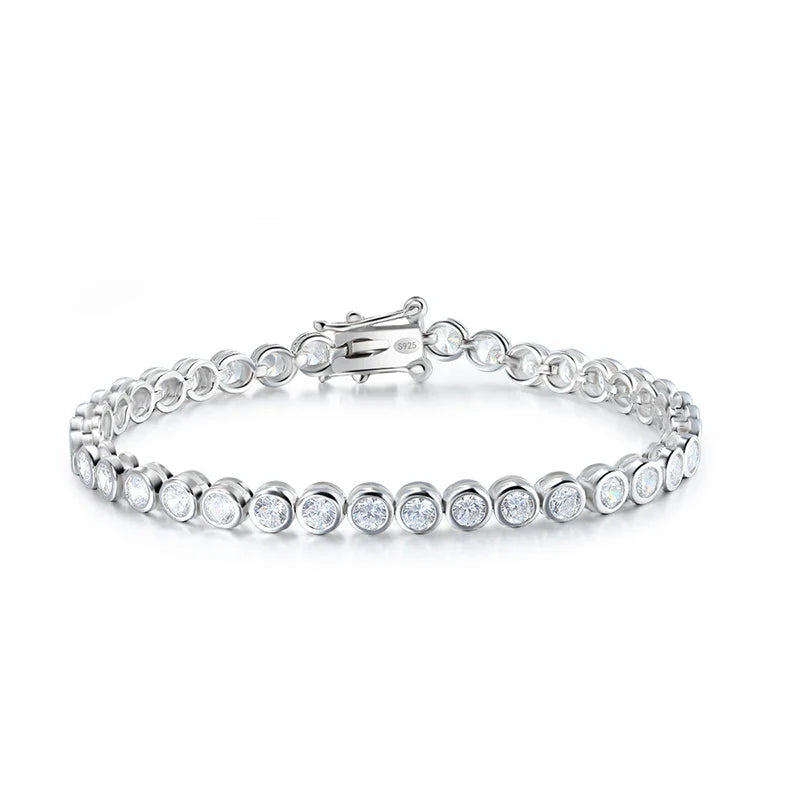 2mm Moissanite Bubble Tennis Bracelet For Women S925 Silver Sparkling Wedding Bracelet Can Pass Diamond Test Fine Jewelry