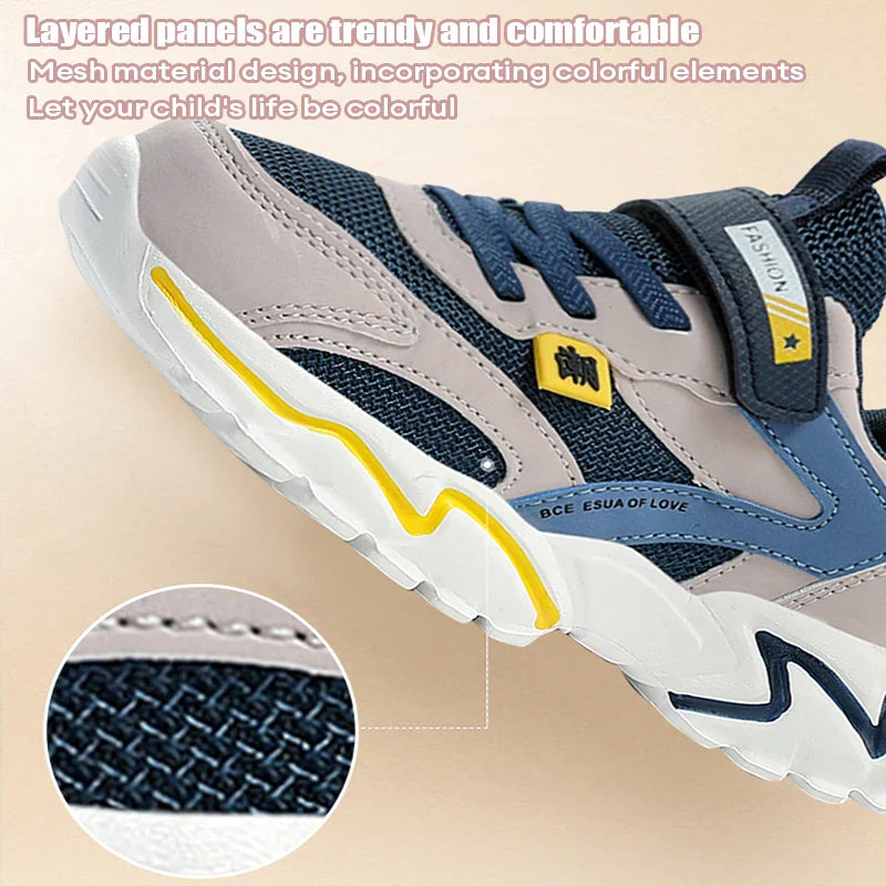 Boys' Summer Mesh Breathable Sneakers Anti-Skid Outdoor Tennis Shoes for Children Sport Running Size 28-39