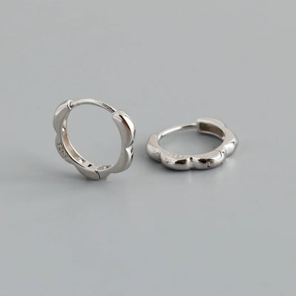 925 Sterling Silver Simple European Plum Circle Hoop Earrings For Women Fashion Charms Huggies Party Jewelry Accessories