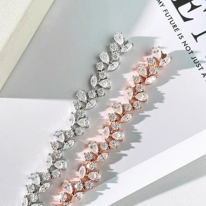 Marquise/Pear Cut Full Moissanite Bracelet For Woman S925 Silver 18K Gold D Color Lab Diamond Bracelet Fine Jewelry