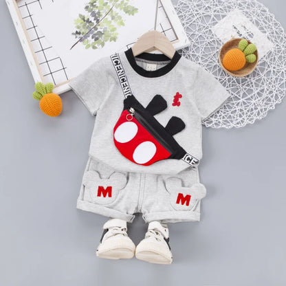 2026 Summer Baby Boys Girls Short Sleeve T-shirt+Shorts Sets Clothes Kids Cute Cartoon Clothing Outfits Children Sports Suits