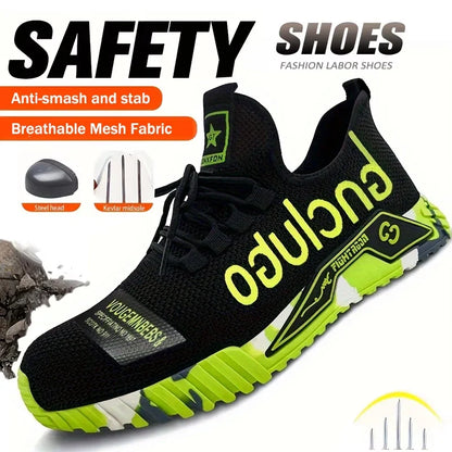 Lightweight Steel Toe Safety Shoes Men Anti-puncture Work Shoes Men Breathable Industrial Shoes Indestructible Work Safety Boots