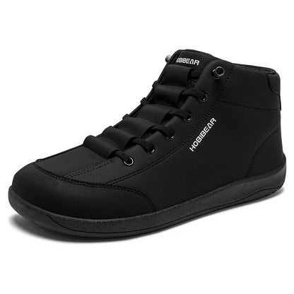 Mid-Top Barefoot Shoes Unisex Wide Toe Minimalist Ankle Boots Artificial Leather Outdoor Non-Slip Sneaker