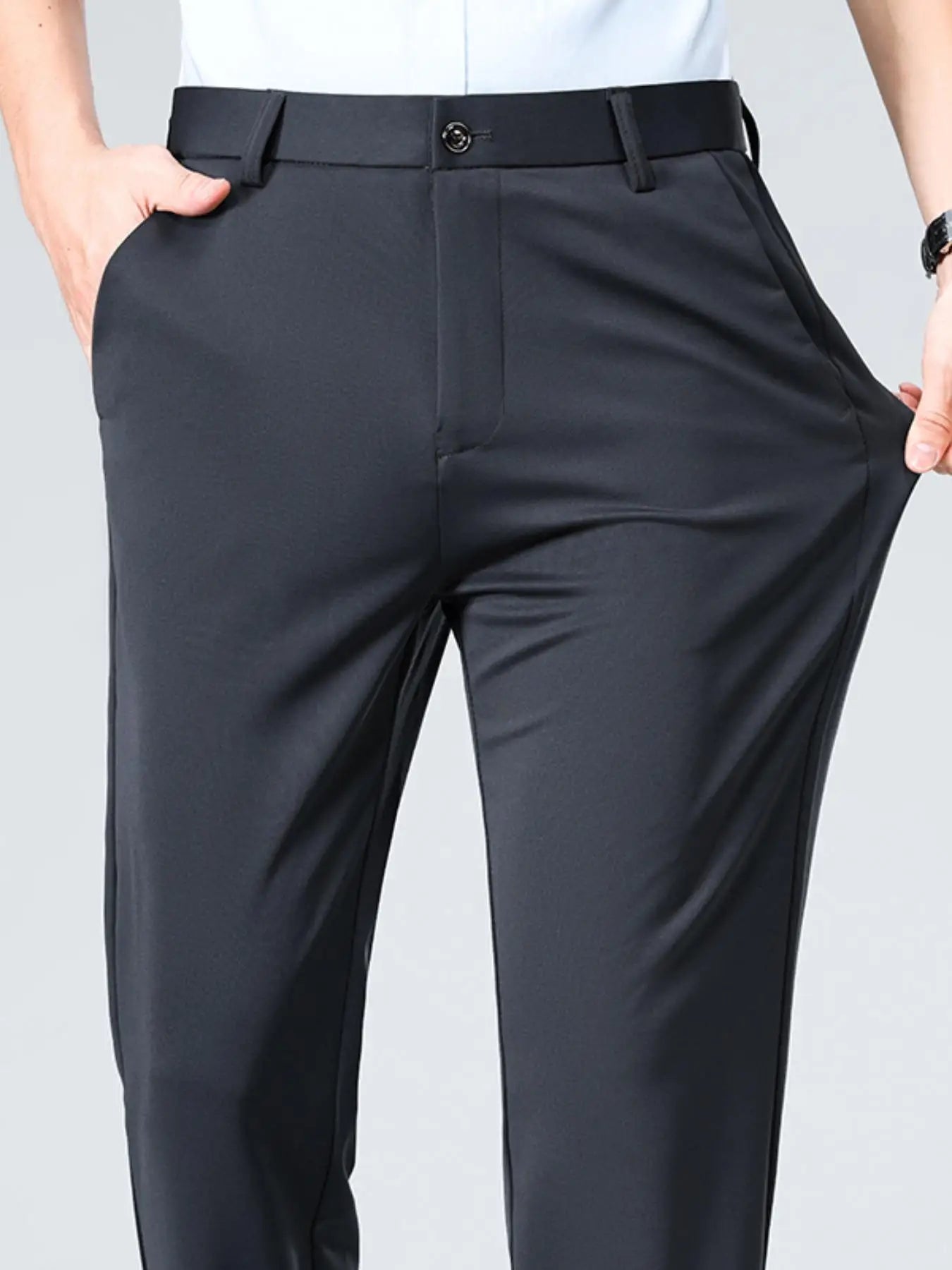 2-Pack Men's Loose-Fit Versatile Casual Dress Pants, Featuring Stylish Embroidery, Suitable for Daily Wear, Office & Outings