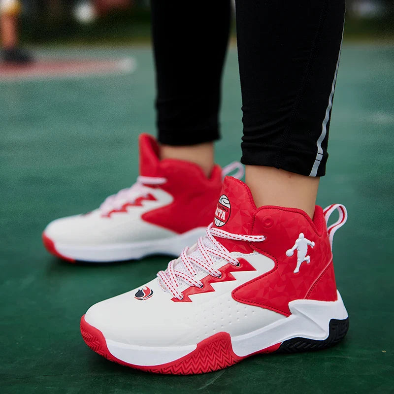 Fashion Brand Basketball Shoes Boy Kid Trainers Non-slip Children's Sports Shoes Outdoor Leather Basketball Sneakers Kids Girls
