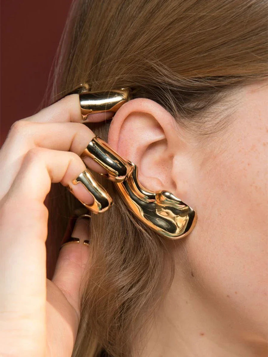 Punk Vintage Half Ear Contour Metal Ear Clip Stud Earrings For Women girls Ear Bones Clip Fashion Earring Jewelry Gift