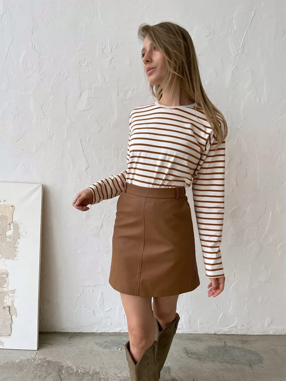 2025 Summer Long Sleeve Striped T-Shirts Women Basic Casual Tops Female Cozy Loose Cotton Tees Harajuku T Shirt New