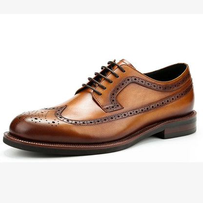 Men's Genuine Leather Business Formal Dress Shoes Classic Office Footwear Breathable Soft Leather Lined Slip-On Work Shoes