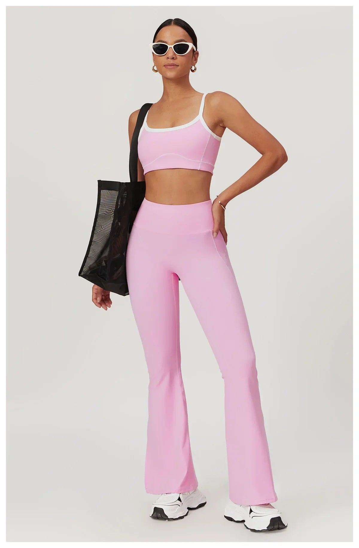 Yoga Set Women Sport Bra Gym Workout Legging High Waist Wide Flare Pant Fitness Sports Shorts Active Wear Suit