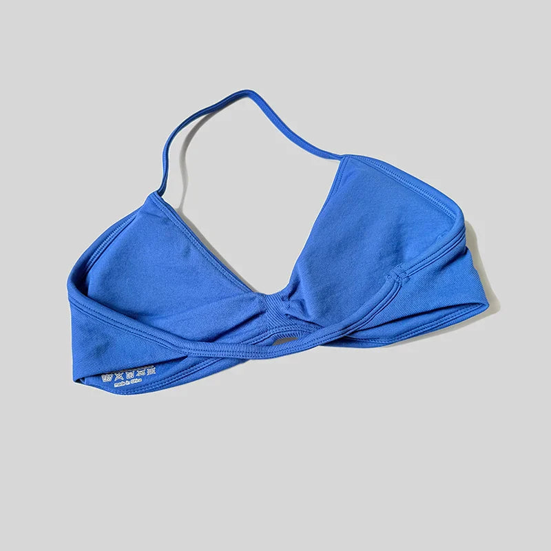 Yoga Set Fitness Gym Women Solid High Waist Peach Short Legging Halter Neck Sport Bra Athletic Gym Suit
