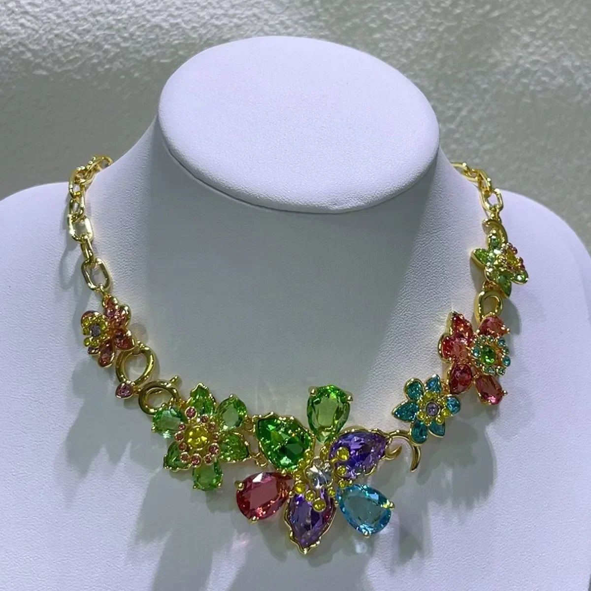2025 New Trend Fine Jewelry Sets Charm Pink Blue Flower Crystal Fashion Original Luxury Necklace Earring Romantic Gift for Women