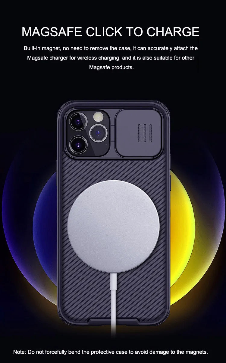 Slide Camera Lens Protection For Magsafe Magnetic Wireless Charging Case For iPhone 13 14 15 16 Pro Max Plus Soft Silicone Cover