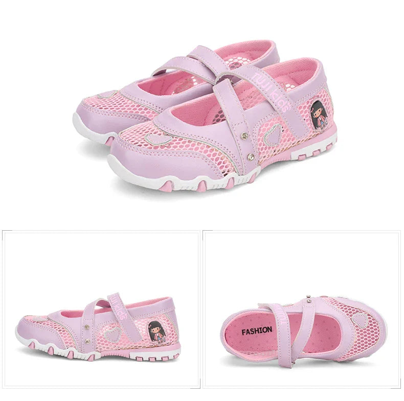 2024 New Summer High Quality Non-slip Children Shoes Girls Fashion Sandals Cartoon Princess Sandals Kids Flat
