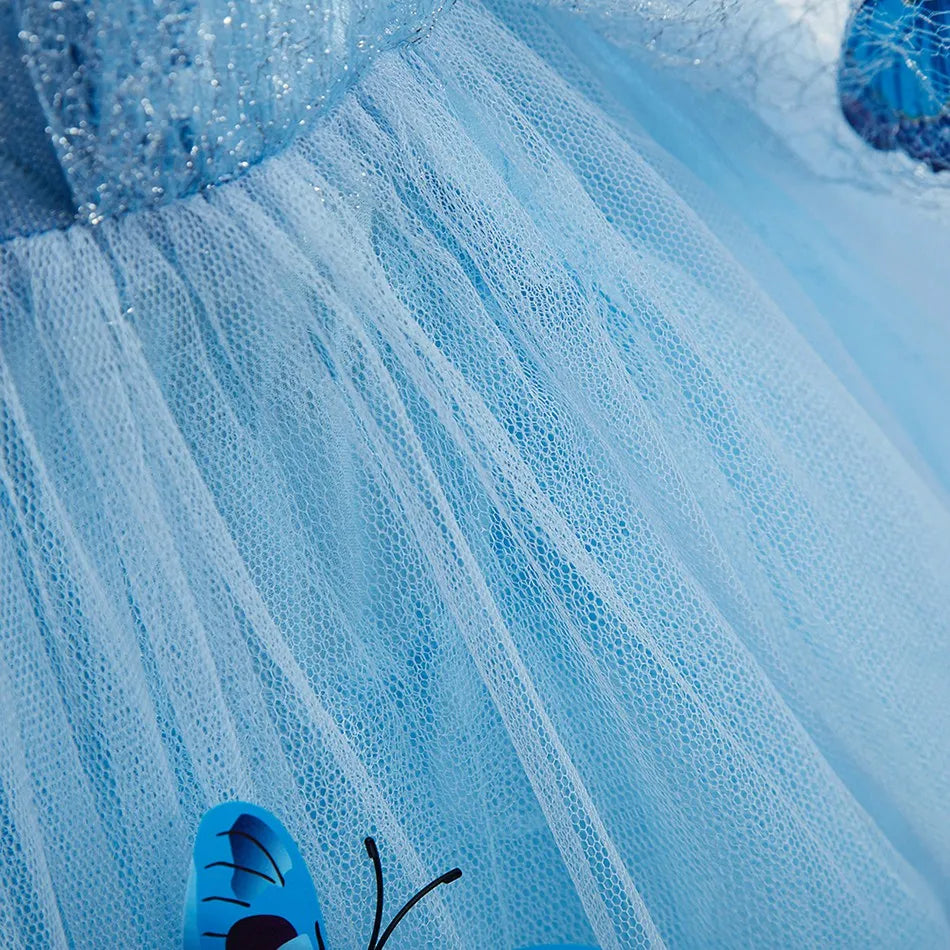 Vestido de Cinderela para Meninas, Roupa de Verão Infantil, Natal, Fantasia, Aniversário Infantil, Cosplay com Babados, Fantasia de Princesa para Performance
