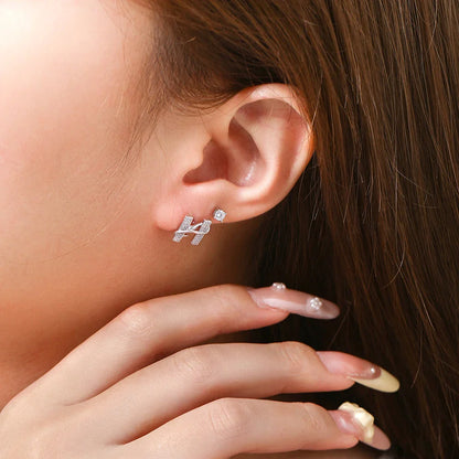 Exquisite Snake Moissanite Stud Earring 925 Sterling Silver H-letter Earring For WomenMan Party Jewelry With Mysterious