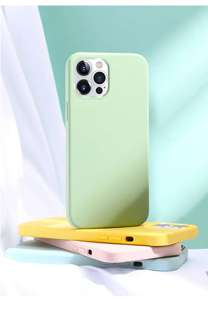 Luxury Liquid Silicone Phone Case For iPhone 15 13 12 11 14 Pro Max Bumper Cover 15 Plus Shockproof Protective Cases Accessories