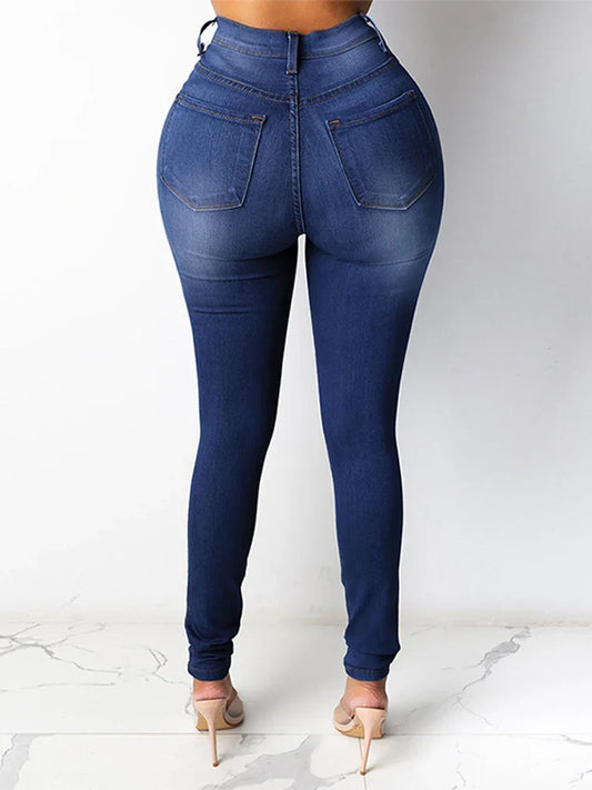 Women's Stretch Jeans Fashion Slim Pencil Skinny Denim Trousers