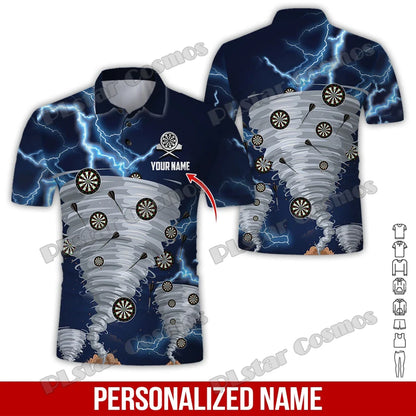 PLstar Cosmos Darts Team Custom Name 3D All Over Printed Premium Men's Polo Shirt Summer Street Casual Short sleeve shirt WK62