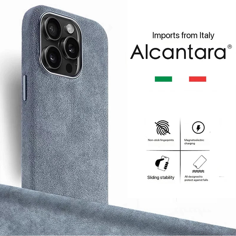 Magsafe Case for iPhone 16 17 Pro Max 15 14 Luxury Magnetic Magnetic Supercar Interior Leather Magnet Phone Cape