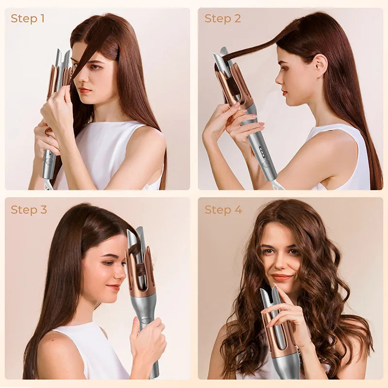 3 grades LCD display 32mm Silver Automatic Curling Iron Large Curling Female Hair Styling Tool Big Wave Salon Accessories Tool