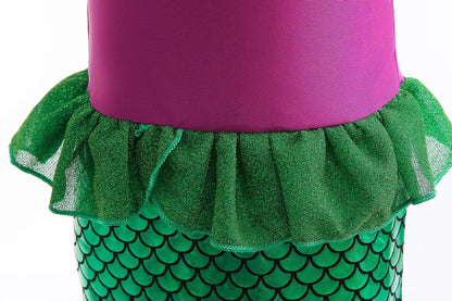 Little Mermaid Ariel Princess Girl Dress Up Charm Costume Kids Birthday Party Disguise Luxury Fishtail Clothes Wigs Sets