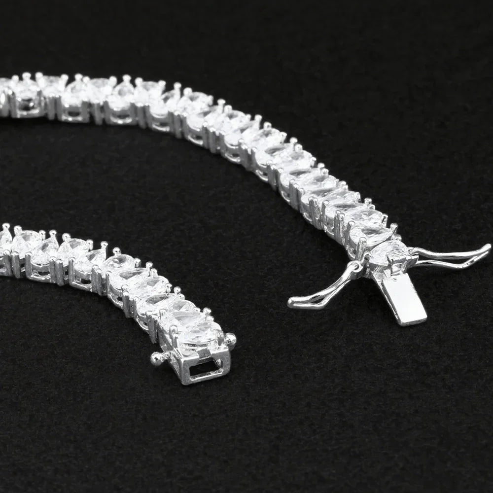 3*5mm Pear Cut Moissanite Tennis Bracelet S925 Silver Waterdrop Lab Diamond Bracelet For Women Man Party Fine Jewelry