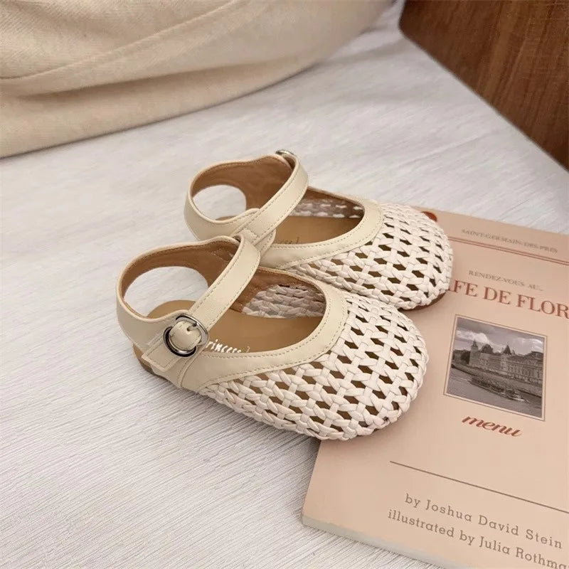 Children's Summer Sandals New Soft Bottom Kids Sandals for Girls Fashion Sequin Causal Beach Shoes Non-slip Breathable Mesh