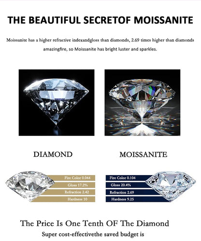 S925 Pure Silver Moissanite Ring for Women Men Couple Ring Fashion Wedding Jewelry Valentine's Day Gift