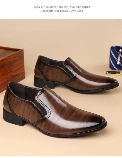 Spring Autumn New Pointed Leather Shoes for Men Solid Color Business Casual Shoes Male Fashion Designer Dress Shoe Man