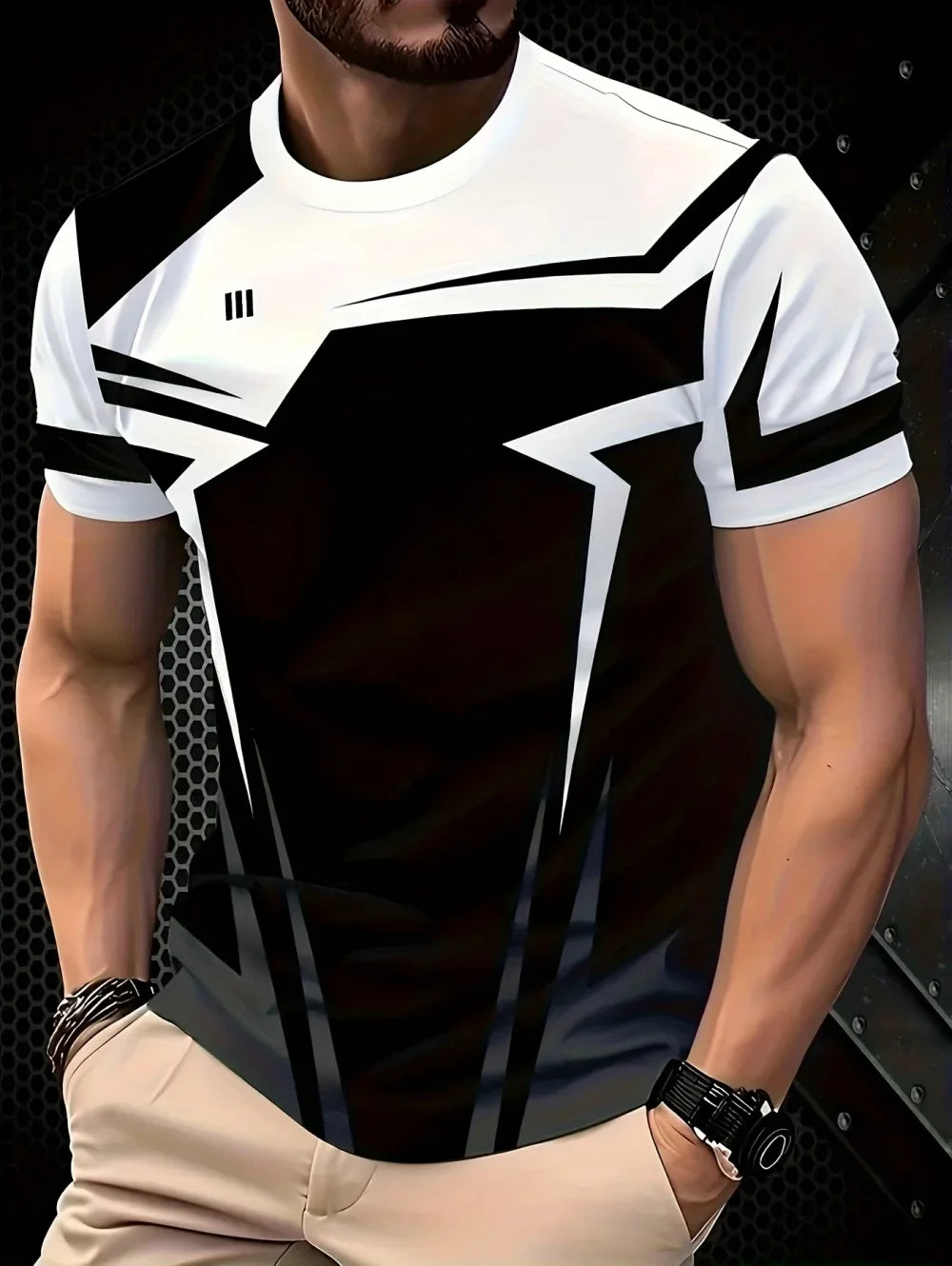 Plus Size Men's 3D Print T-Shirt Summer Casual Round Neck Short Sleeved Top Running Fitness Exercise High-End T-Shirts for Men