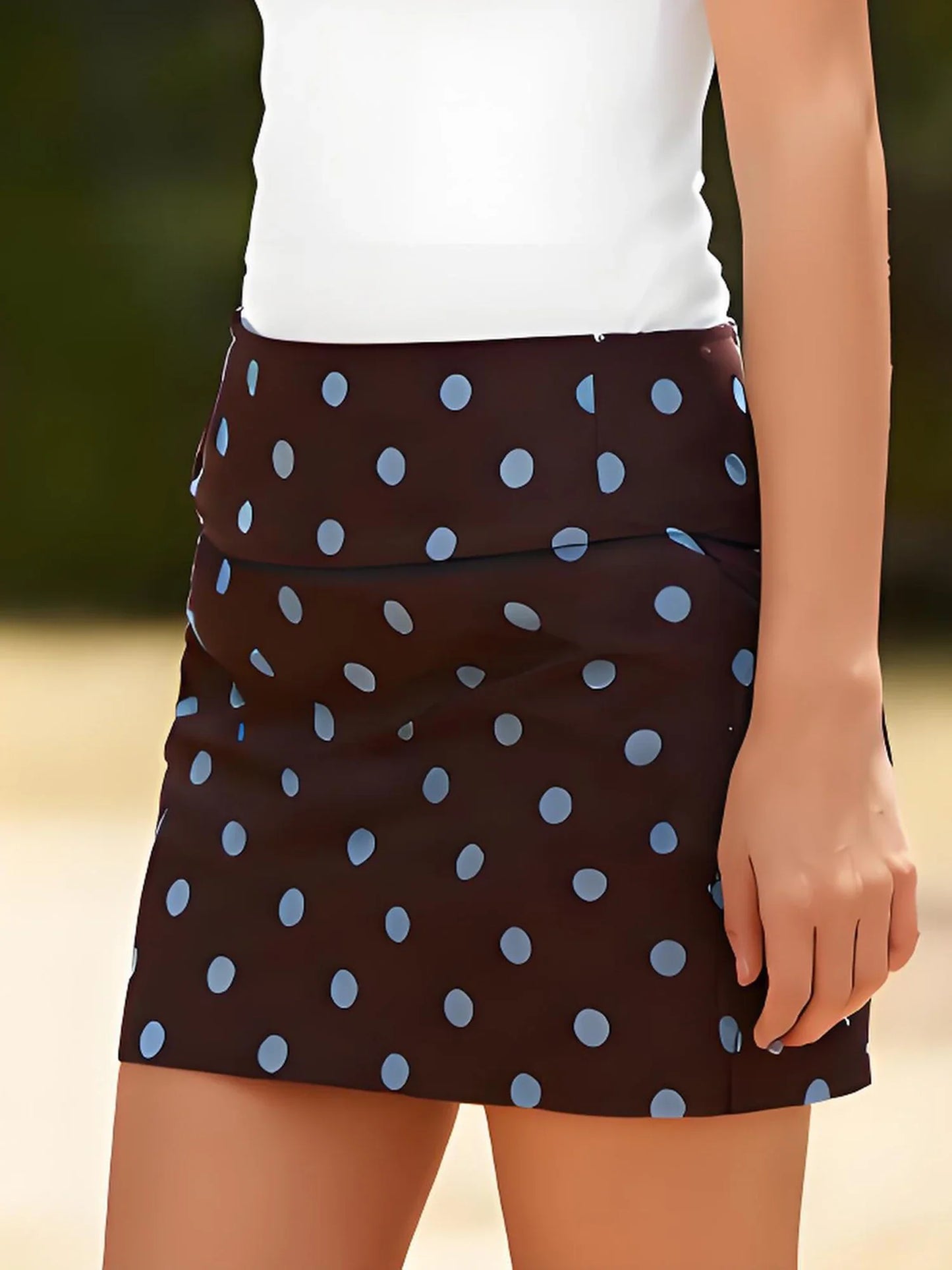 Women's Dot Mini Skirt Summer Fashionable Versatile Elastic Waist Bodycon Skirts