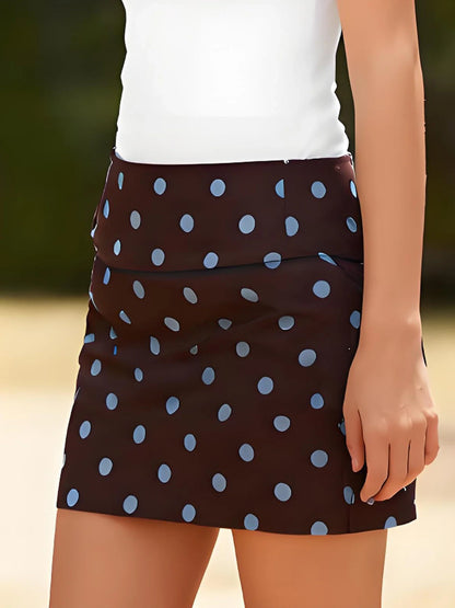 Women's Dot Mini Skirt Summer Fashionable Versatile Elastic Waist Bodycon Skirts