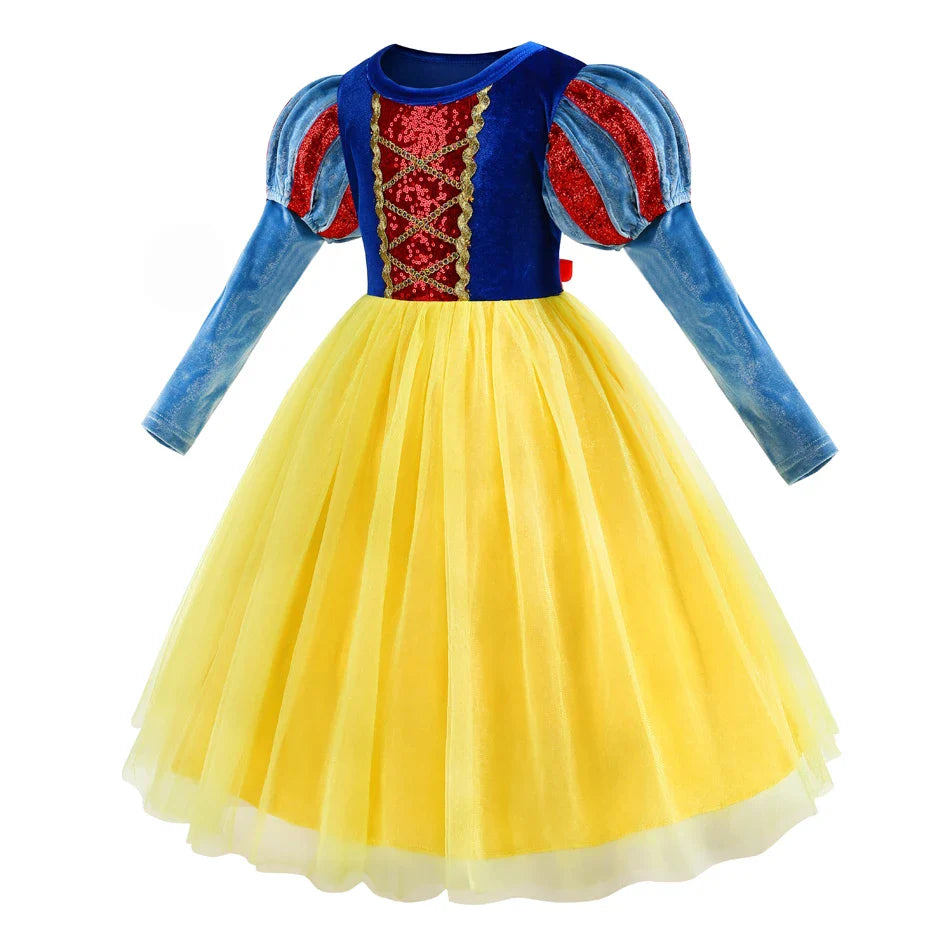 Halloween Girl Snow White Costume Party Dresses For Girls Cartoon Role Playing Outfits Kids Christmas Theme Fantasy Tulle Gown