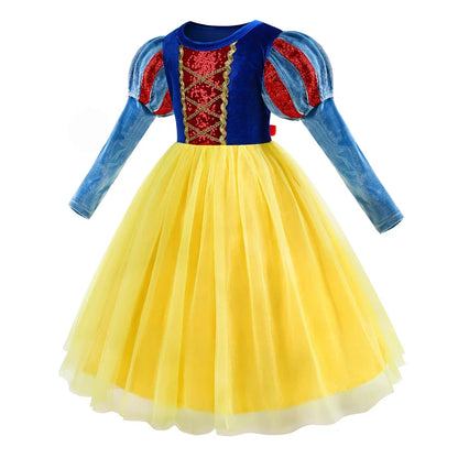Halloween Girl Snow White Costume Party Dresses For Girls Cartoon Role Playing Outfits Kids Christmas Theme Fantasy Tulle Gown
