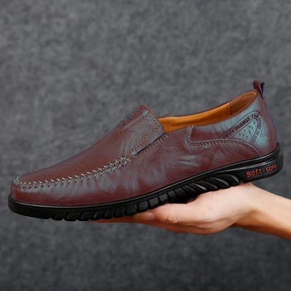 Men's Comfortable Soft-Soled Slip-On Loafers Versatile Casual Business Formal Leather Shoes